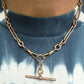 Antique 9ct rosy gold trombone link Albert chain
