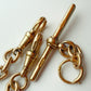 Antique 9ct rosy gold trombone link Albert chain
