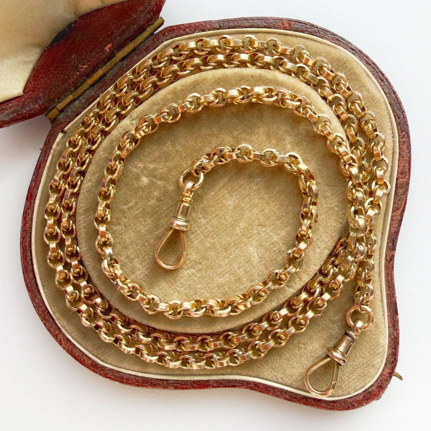 Antique 9ct rosy lovers knot link chain