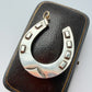 Victorian sterling silver & 9ct gold horseshoe pendant