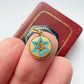 Antique 15ct gold, enamel and old mine cut diamond star charm