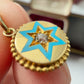 Antique 15ct gold, enamel and old mine cut diamond star charm