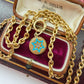 Antique 15ct gold, enamel and old mine cut diamond star charm