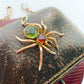 Antique 15ct gold, peridot & garnet spider pendant