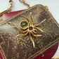 Antique 15ct gold, peridot & garnet spider pendant