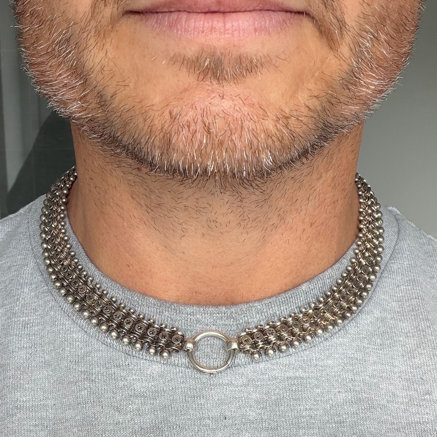 Victorian sterling silver star collar