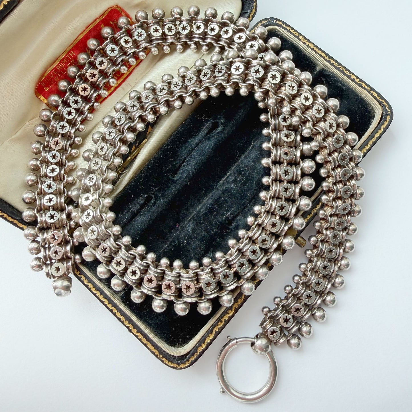 Victorian sterling silver star collar