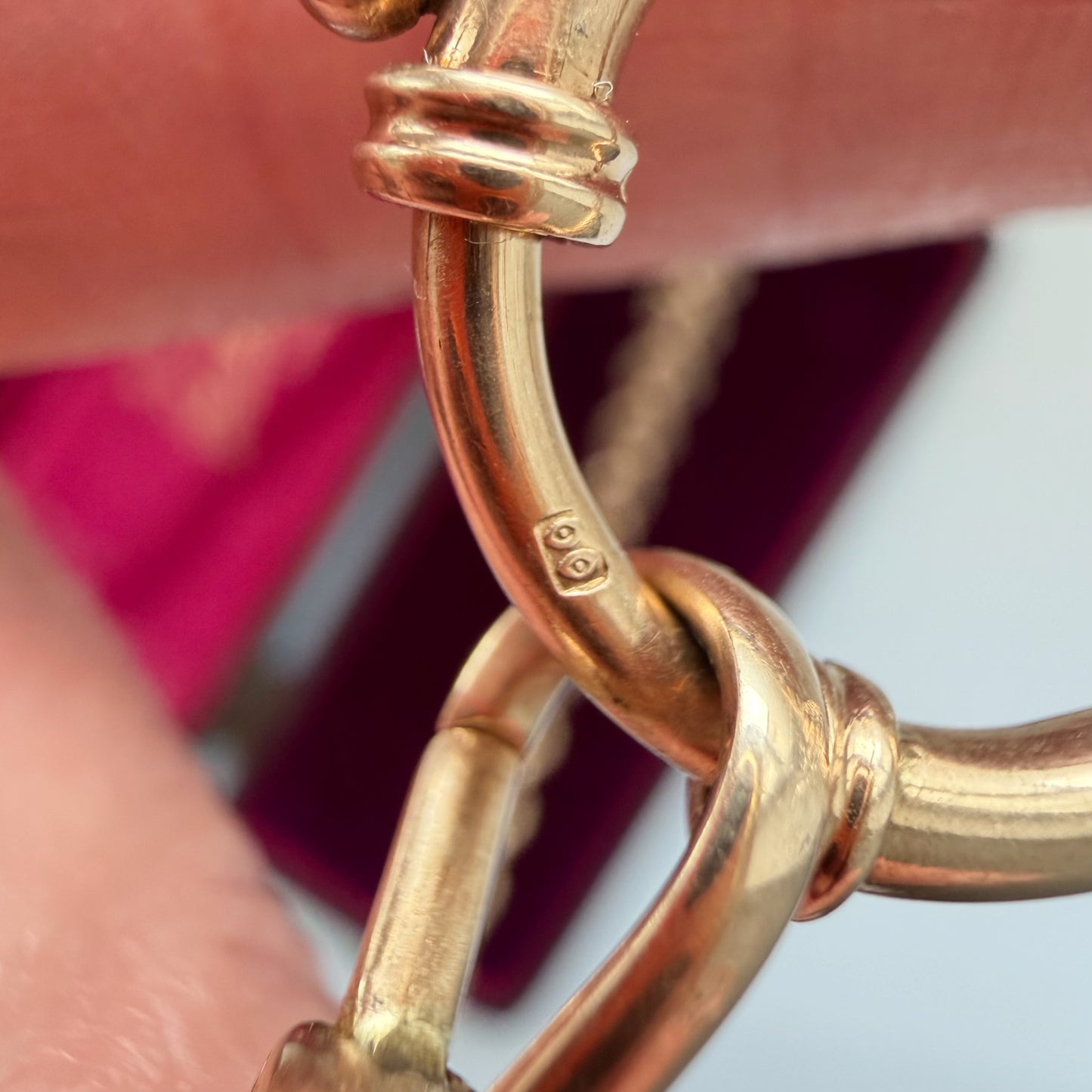 Antique 9ct gold rosy cable link chain/extender