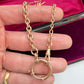 Antique 9ct gold rosy cable link chain/extender