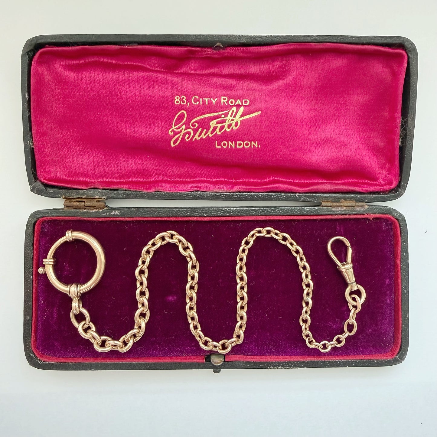 Antique 9ct gold rosy cable link chain/extender