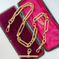 Victorian 9ct gold paperclip link Albert/watch chain