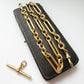Victorian 9ct gold paperclip link Albert/watch chain