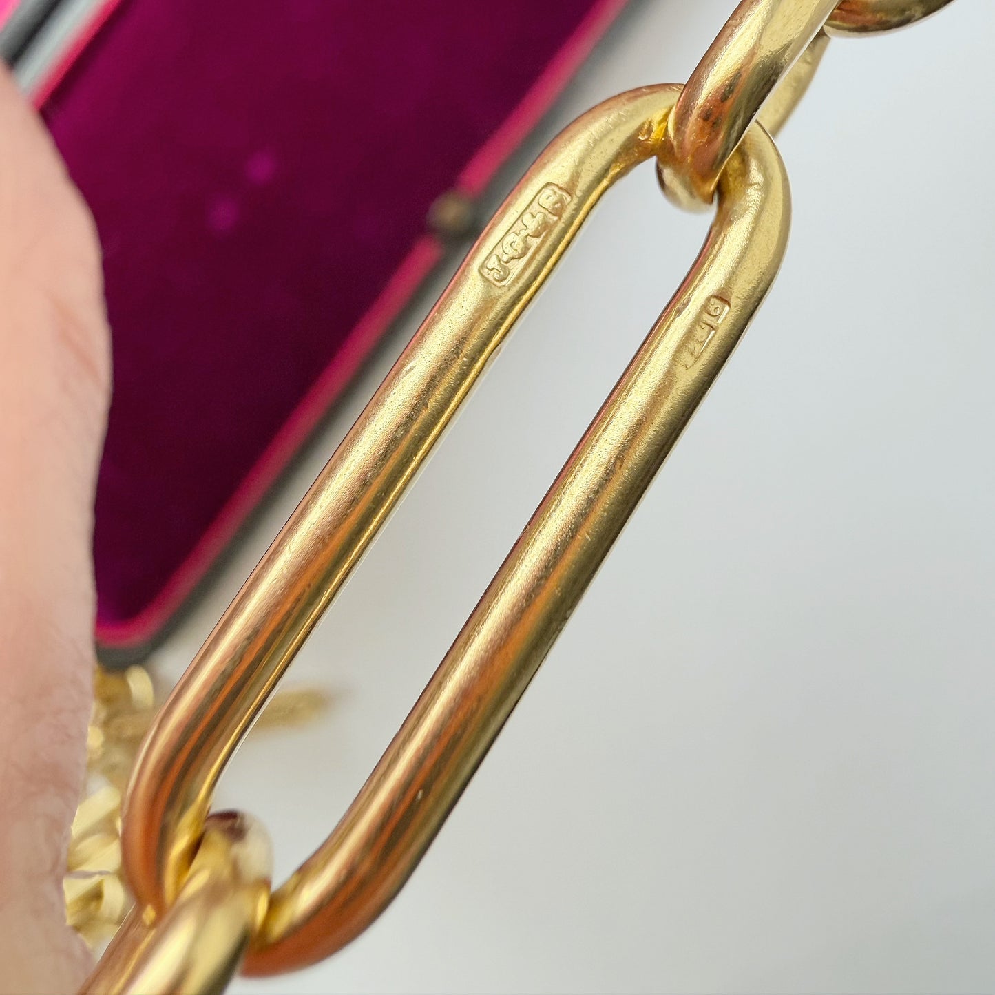 Victorian 9ct gold paperclip link Albert/watch chain
