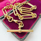 Victorian 9ct gold paperclip link Albert/watch chain