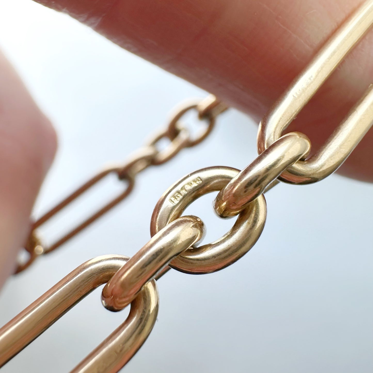 Antique 15ct gold trombone bracelet