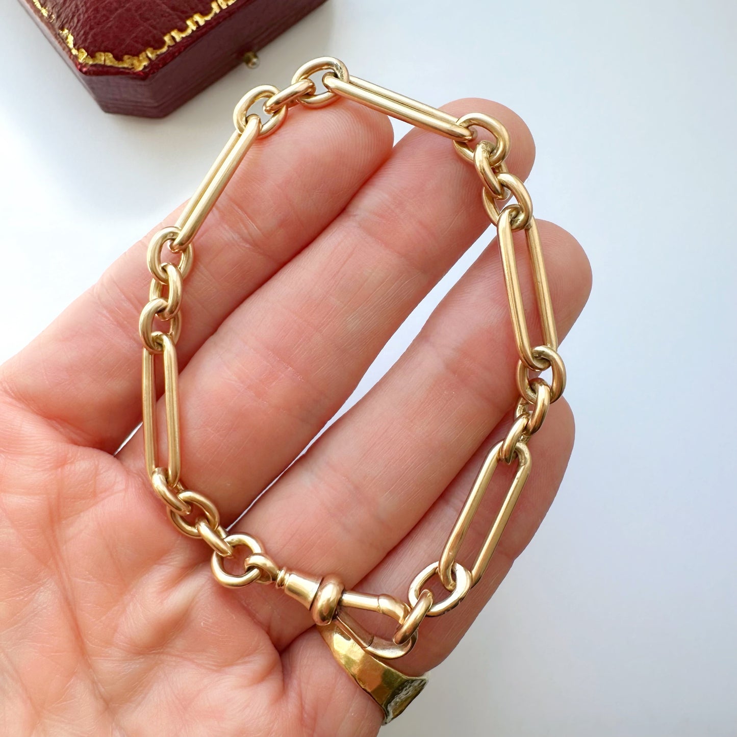 Antique 15ct gold trombone bracelet