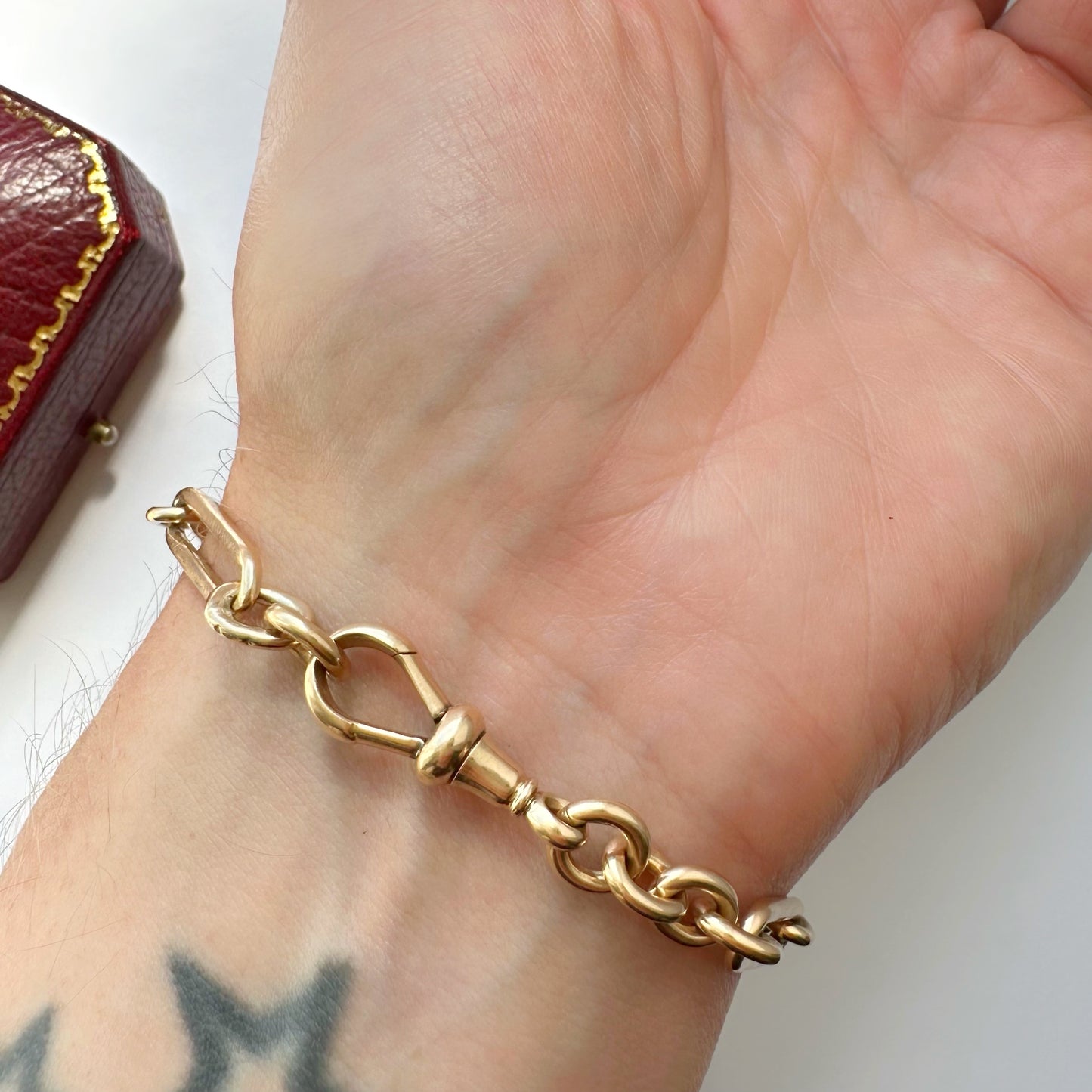Antique 15ct gold trombone bracelet