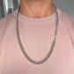 Chunky vintage silver curb chain with antique dog clips