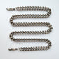Chunky vintage silver curb chain with antique dog clips