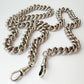 Chunky vintage silver curb chain with antique dog clips