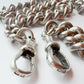 Chunky vintage silver curb chain with antique dog clips