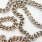 Chunky vintage silver curb chain with antique dog clips