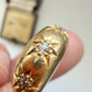 Antique 18ct gold & old cut diamond starburst ring