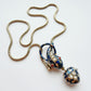 Art Deco silver gilt snake & heart locket necklace
