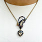 Art Deco silver gilt snake & heart locket necklace