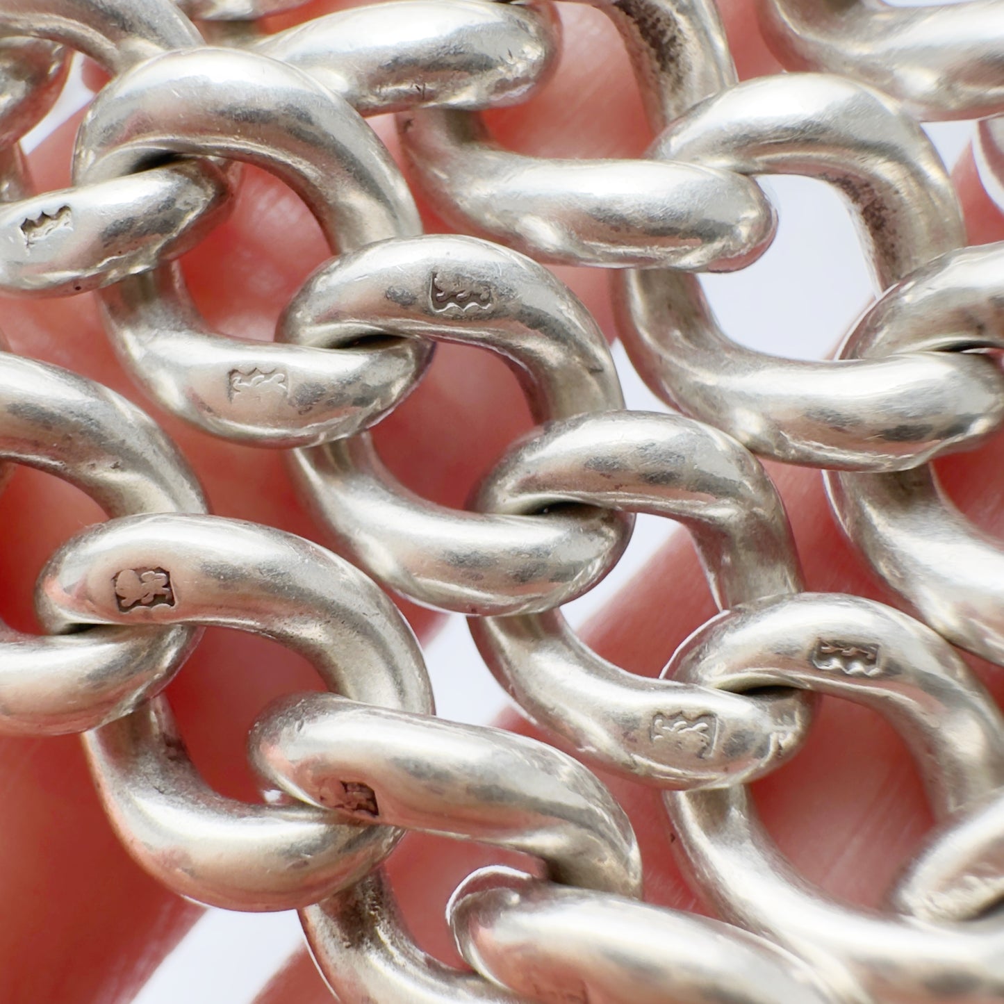 Antique silver chunky Albert/watch chain