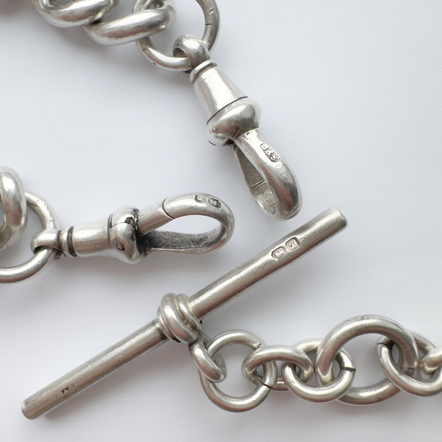 Antique silver chunky Albert/watch chain