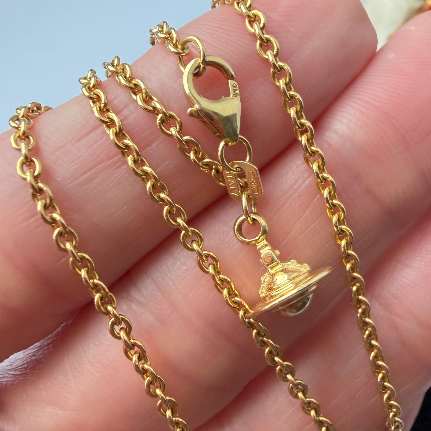 18ct gold skeleton necklace
