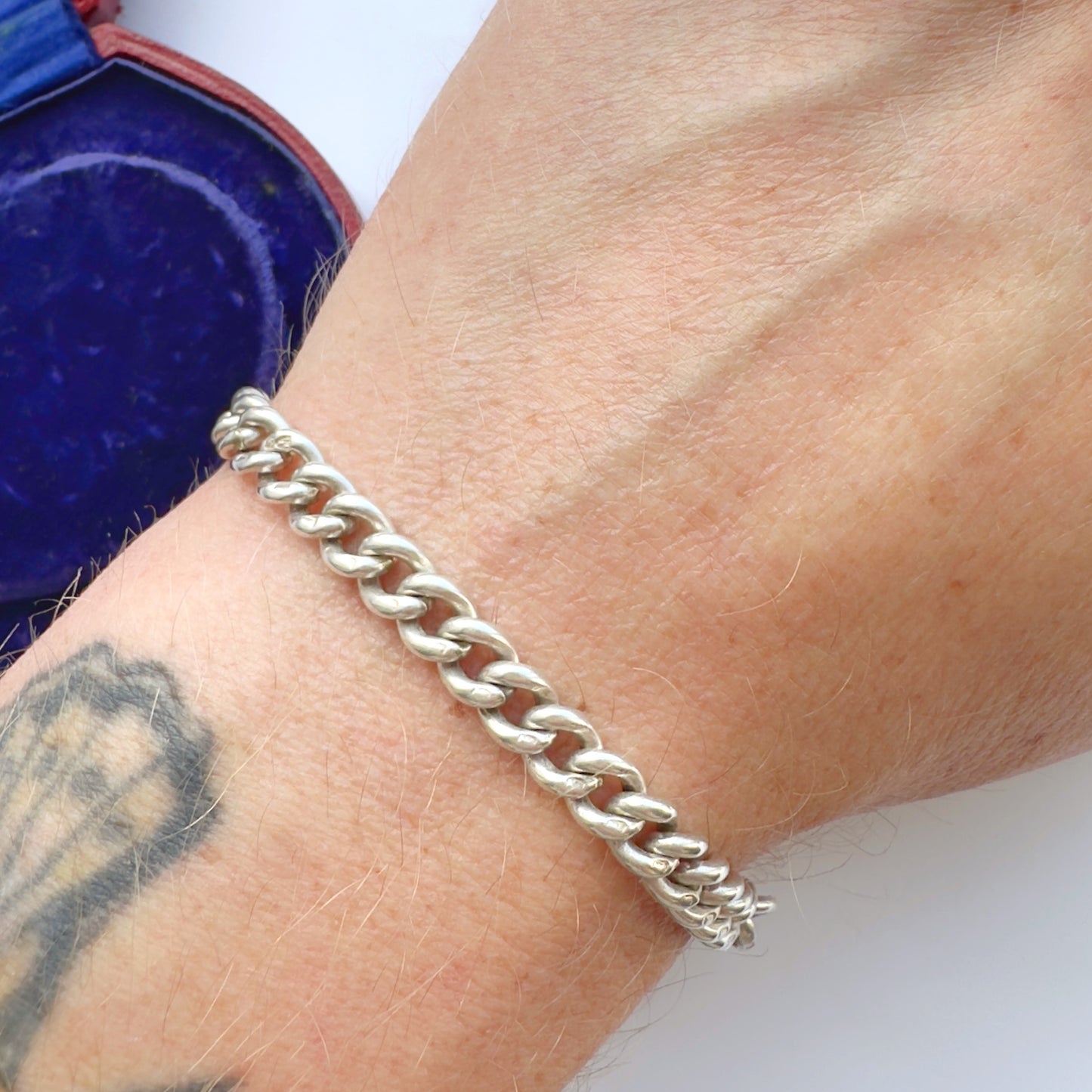 Antique Sterling silver curb bracelet