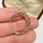 Antique 15ct gold, silver & old cut diamond crescent pendant