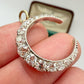 Antique 15ct gold, silver & old cut diamond crescent pendant