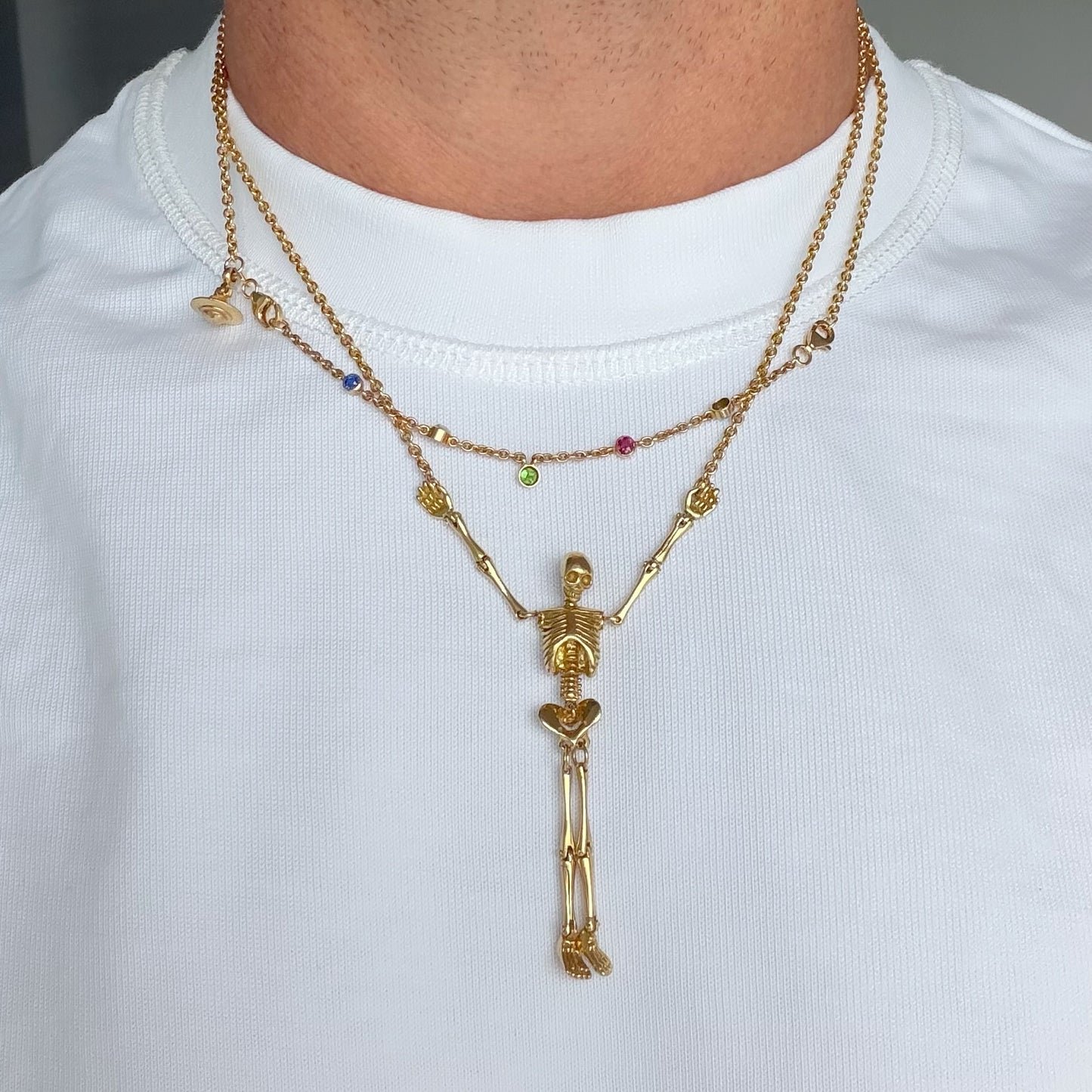 18ct gold skeleton necklace