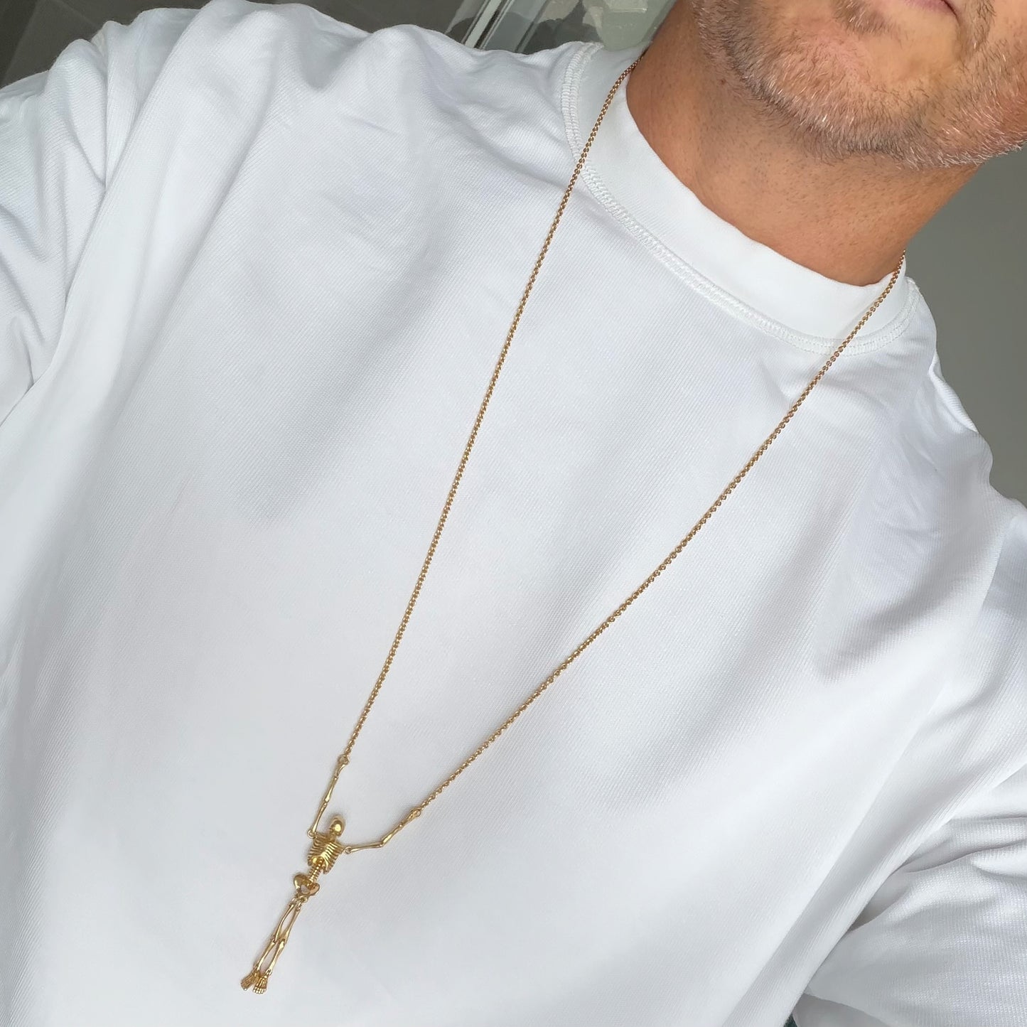 18ct gold skeleton necklace