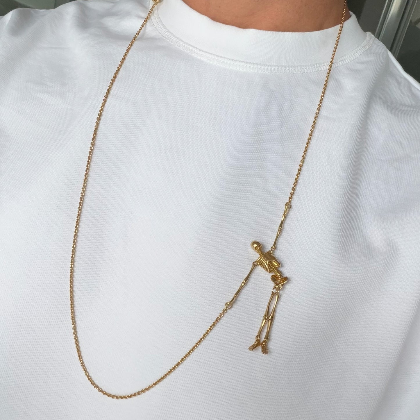 18ct gold skeleton necklace