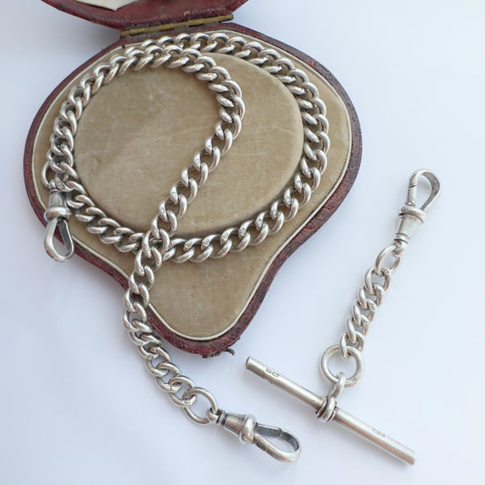 Antique Sterling silver Albert/watch chain
