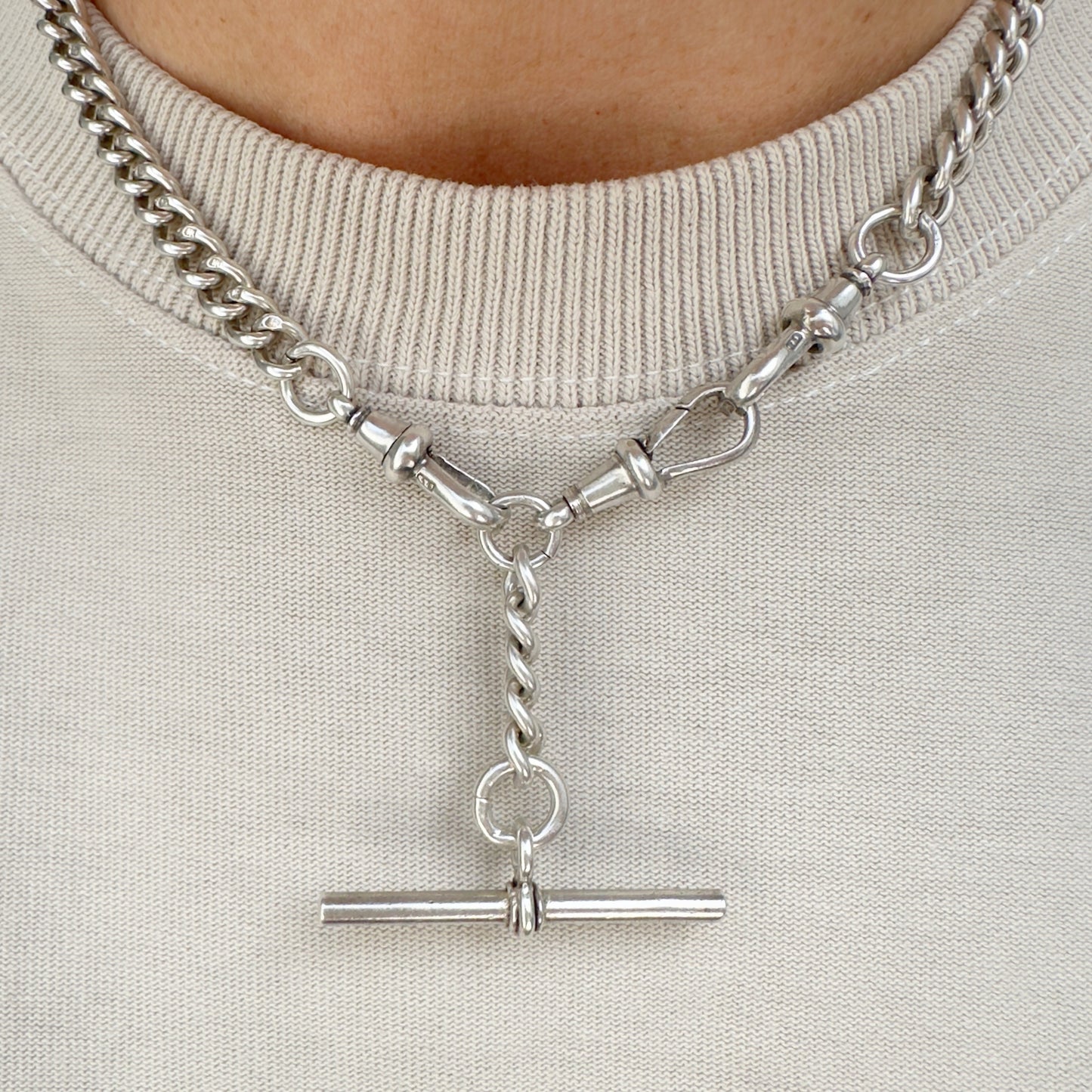 Antique Sterling silver Albert/watch chain