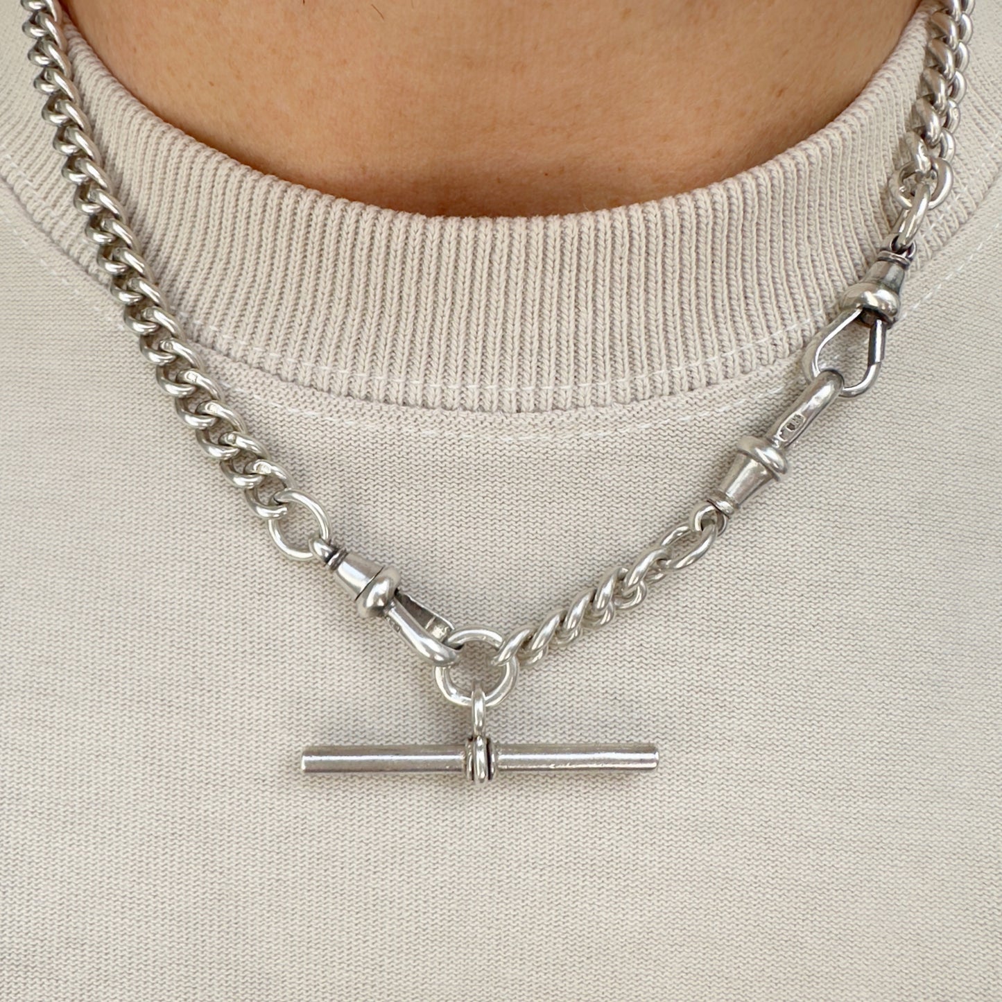 Antique Sterling silver Albert/watch chain