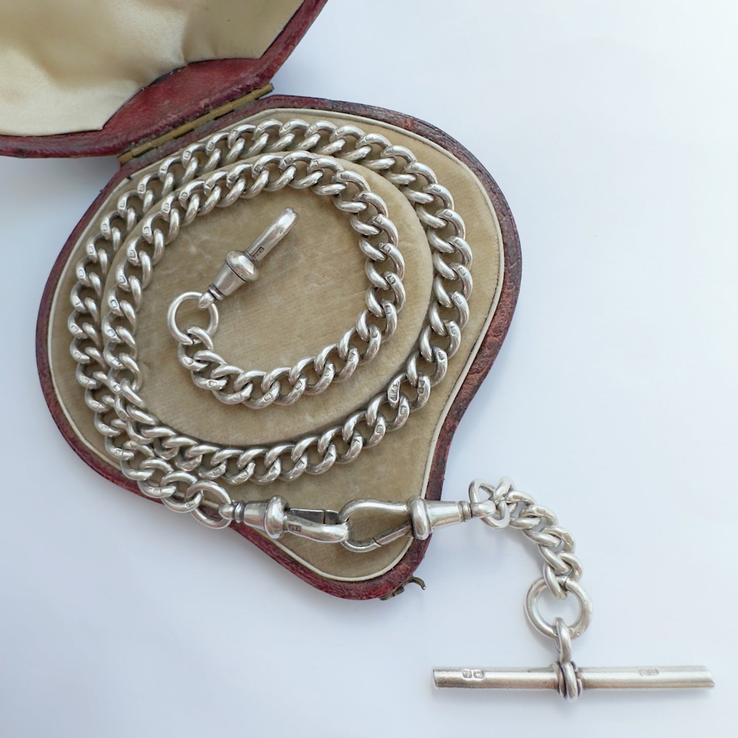 Antique Sterling silver Albert/watch chain