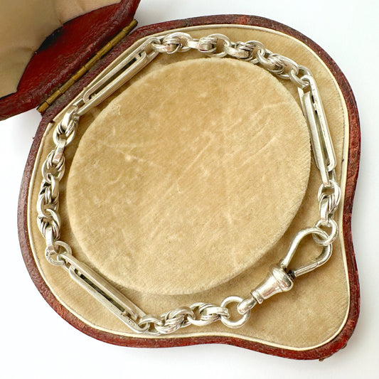 Antique silver trombone bracelet