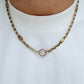 Antique 9ct yellow gold star link chain with bolt ring
