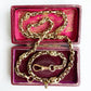 Antique 9ct yellow gold star link chain with dog clip