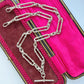 Antique silver trombone & lovers knot Albert chain