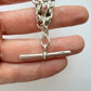 Antique silver trombone & lovers knot Albert chain