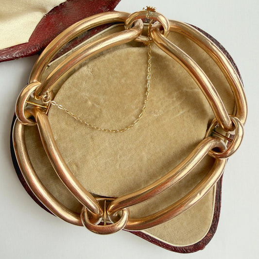 Antique 9ct gold large link bracelet
