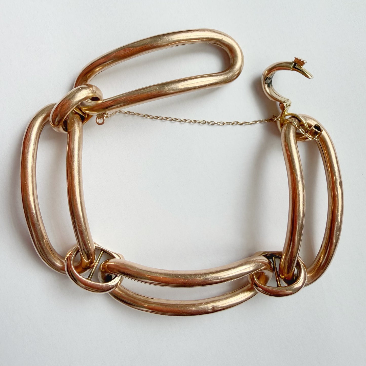 Antique 9ct gold large link bracelet