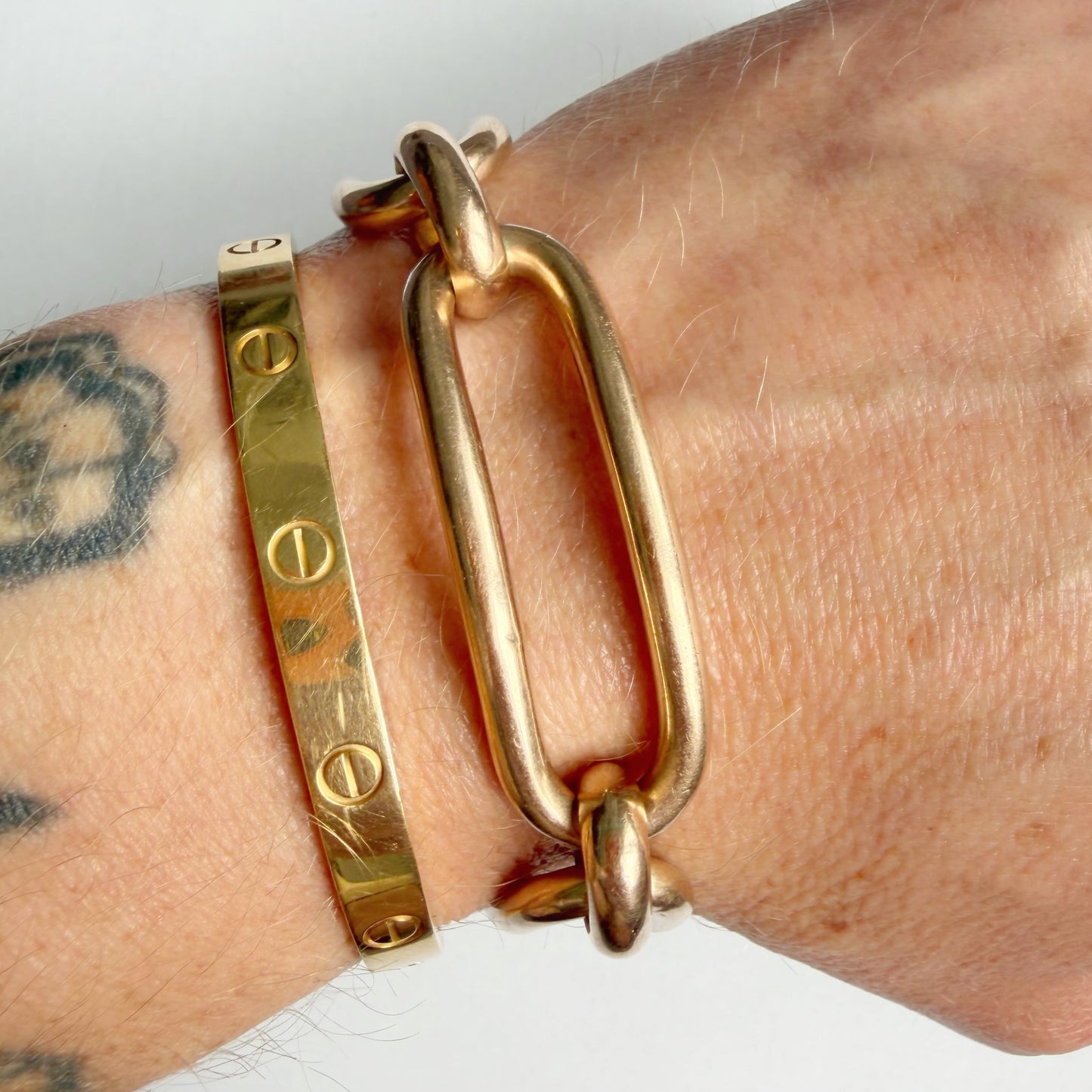 Antique 9ct gold large link bracelet